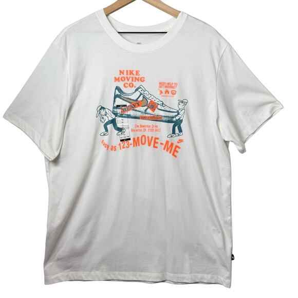 Nike Sportswear Nike Graphic Tee Moving Co. Tee T-shirt White Mens Size XL - Picture 1 of 7